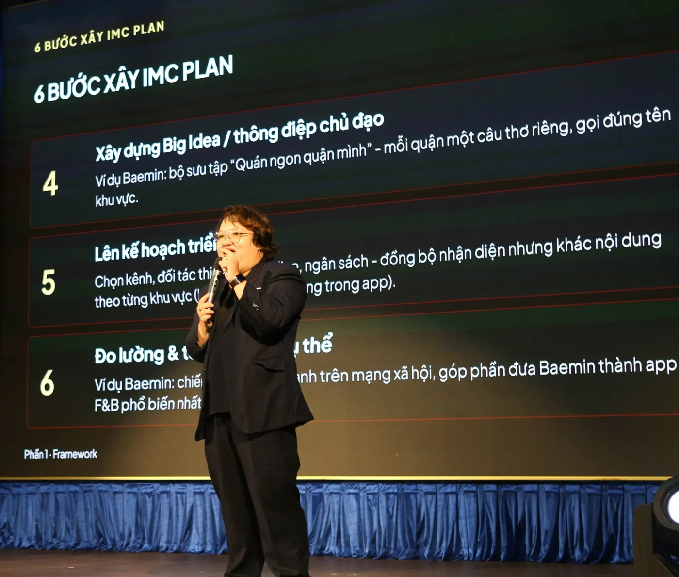 A Tiny Planet guest speaker presenting a six-step IMC planning framework at Ho Chi Minh City Open University